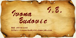 Ivona Budović vizit kartica